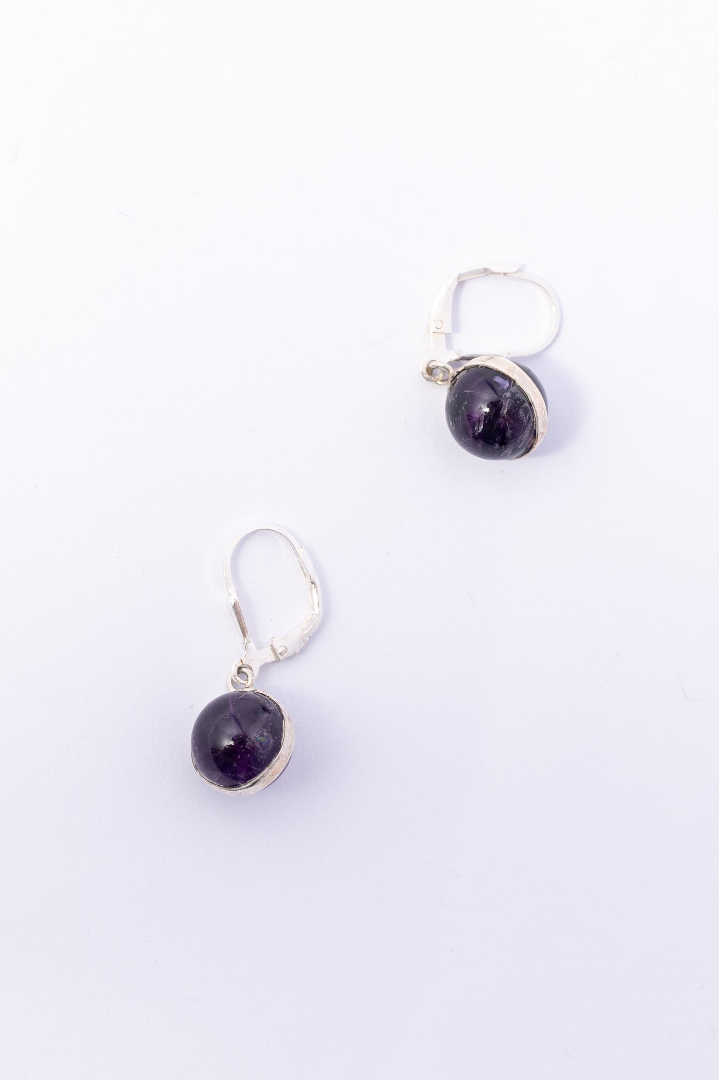 Arete de Plata con Amatista