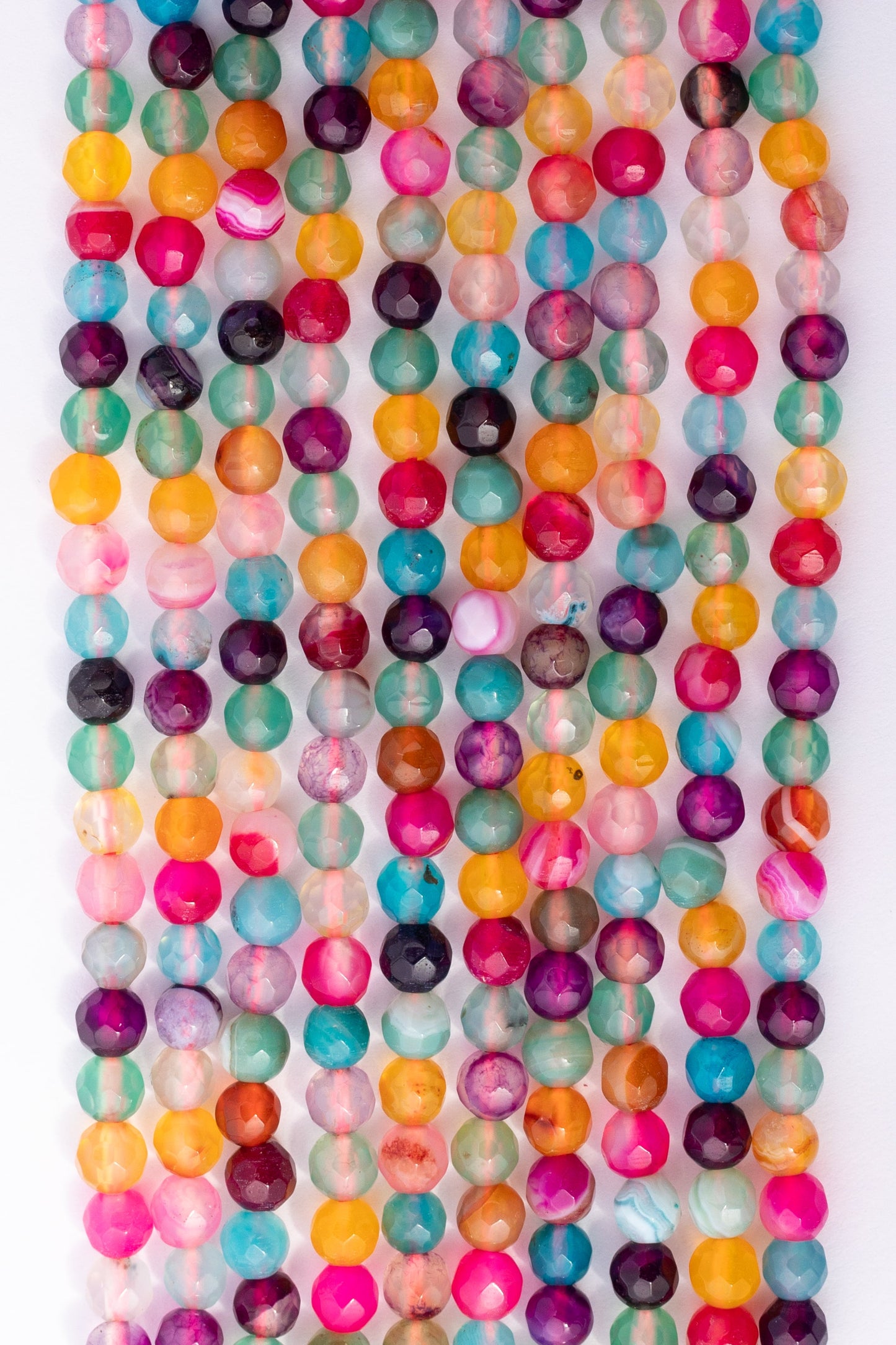 Hilo de Agata Bola Facetada Multicolor