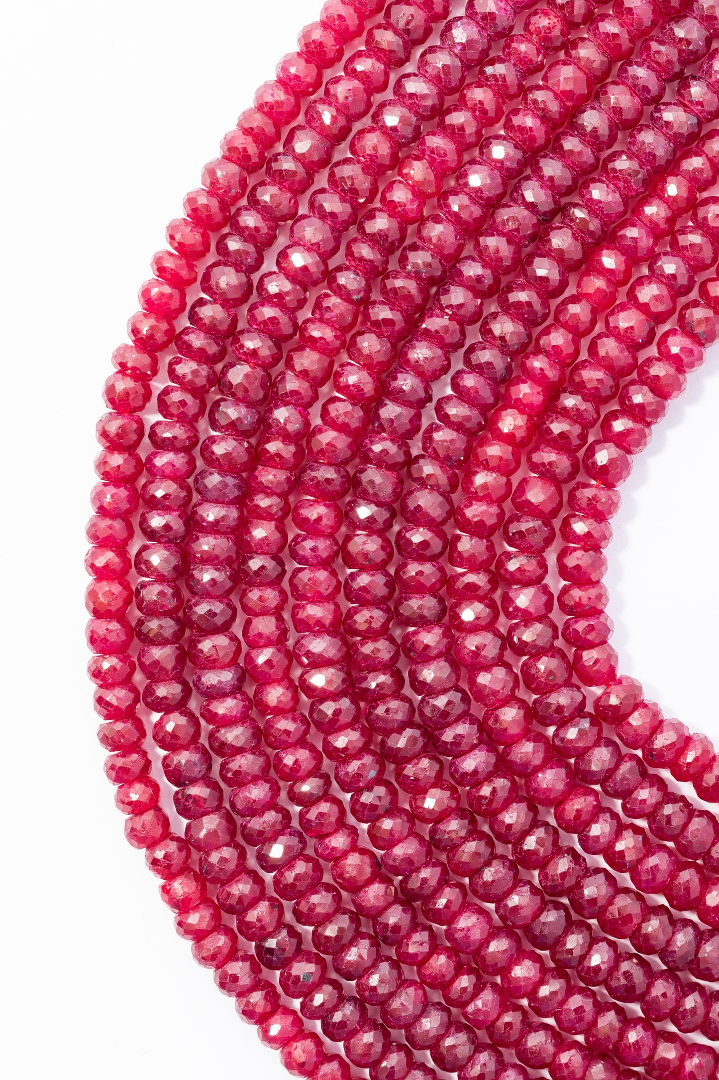 Hilo de Rubi Rondell Facetada