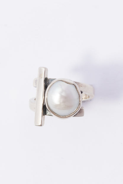 Anillo de plata con Perla