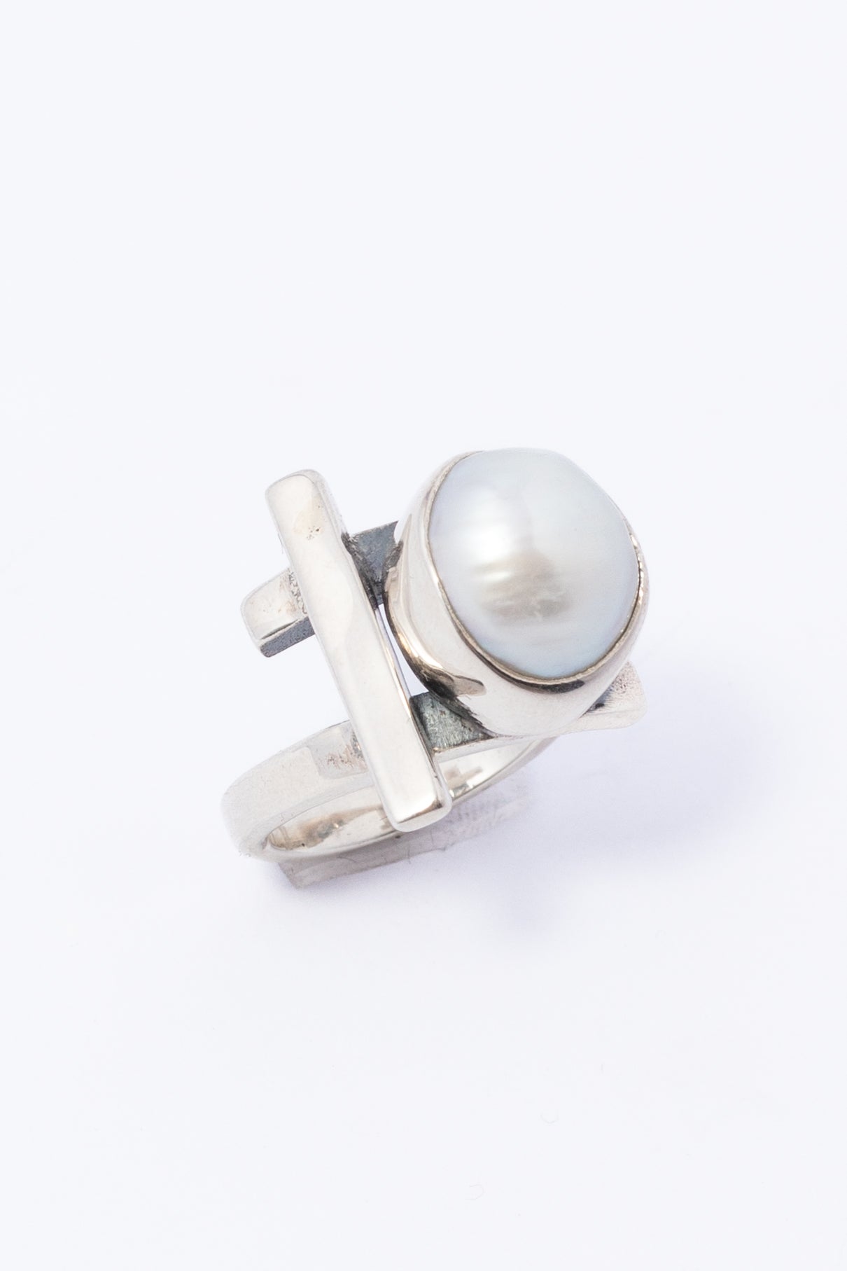 Anillo de plata con Perla