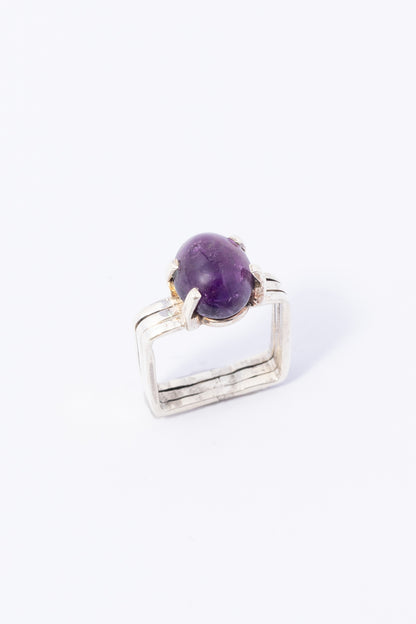 Anillo de Plata con Piedra Cuadro