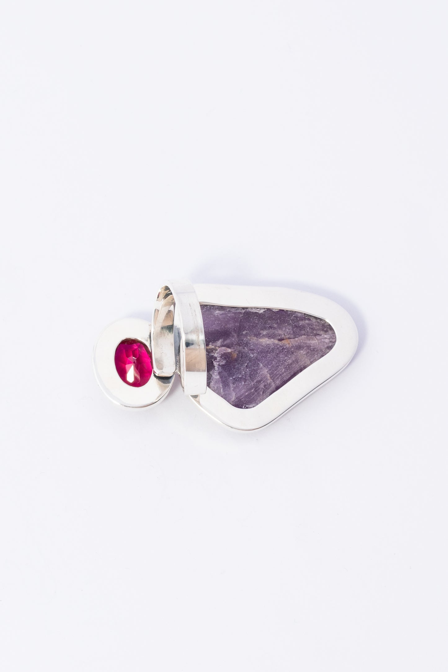 Anillo de Plata  con Cuarzo y Corindum
