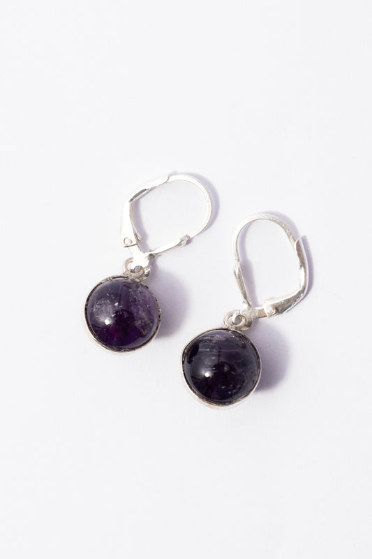 Arete de Plata con Amatista
