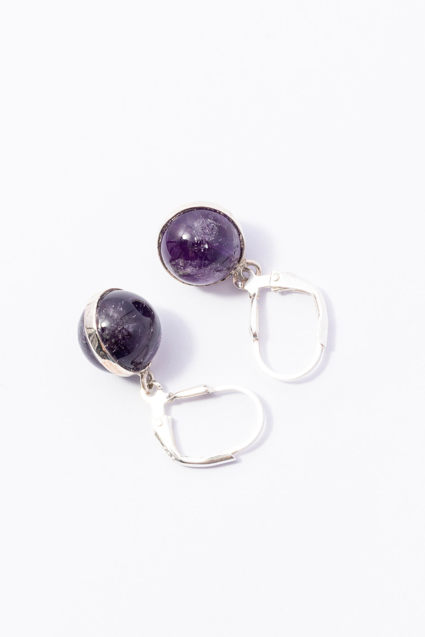 Arete de Plata con Amatista