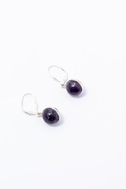 Arete de Plata con Amatista