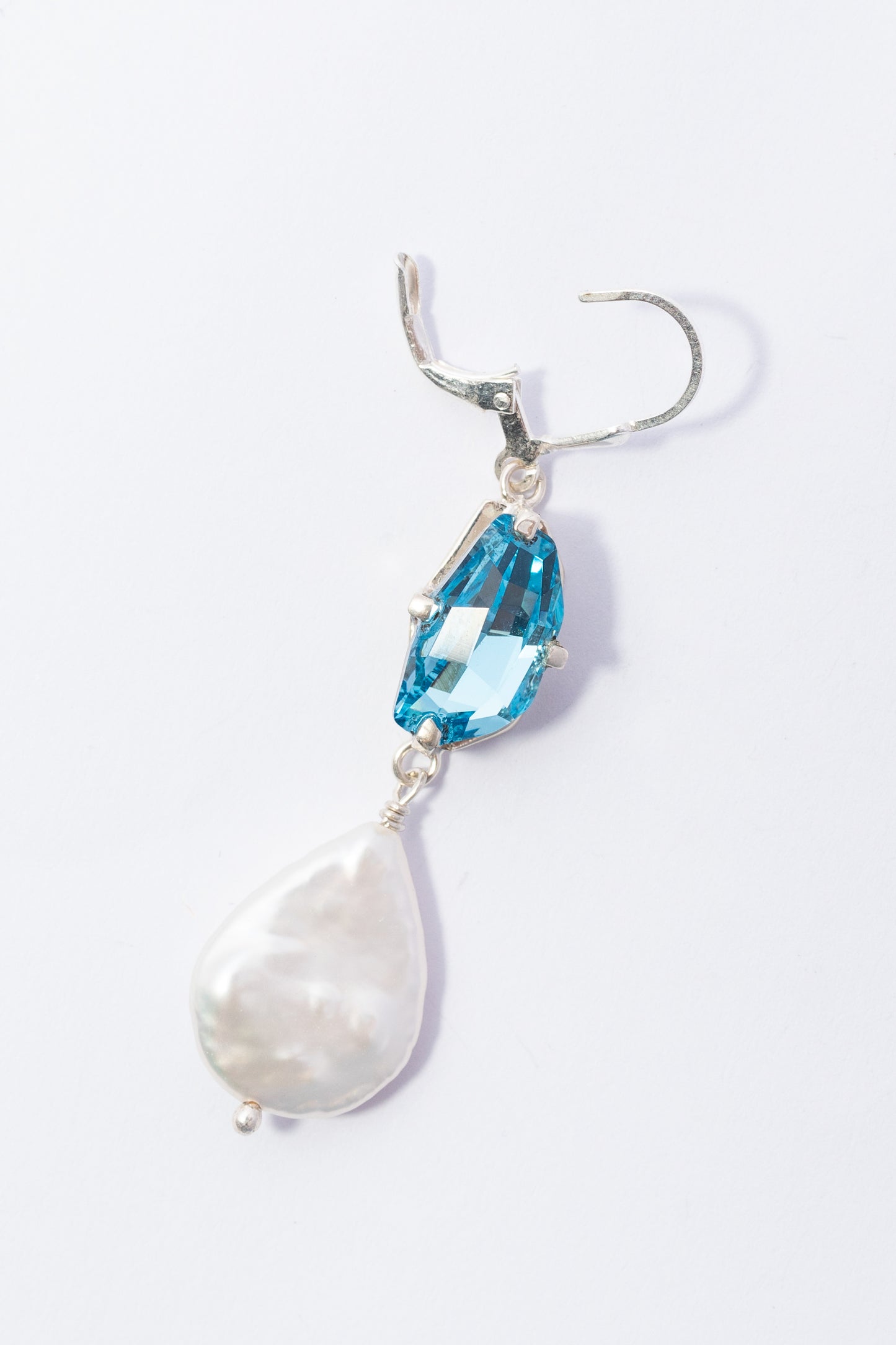 Arete de Plata con Swarovski y Perla
