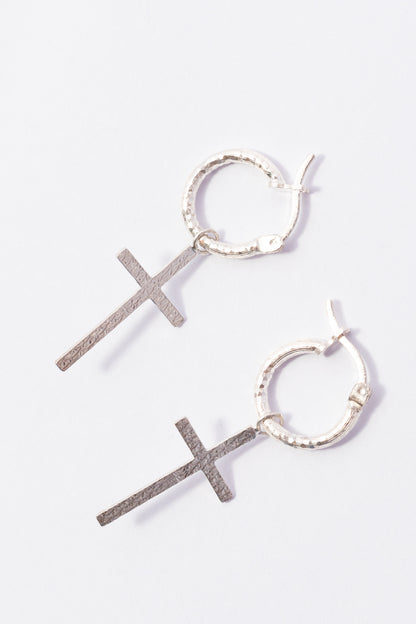 Arracada de Plata con Cruz