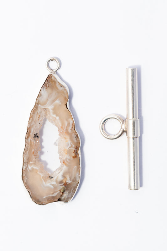 Broche de Plata con Geoda de Ágata