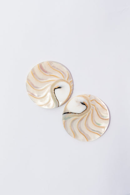 Cabujón de Nautilus Plano Por Par