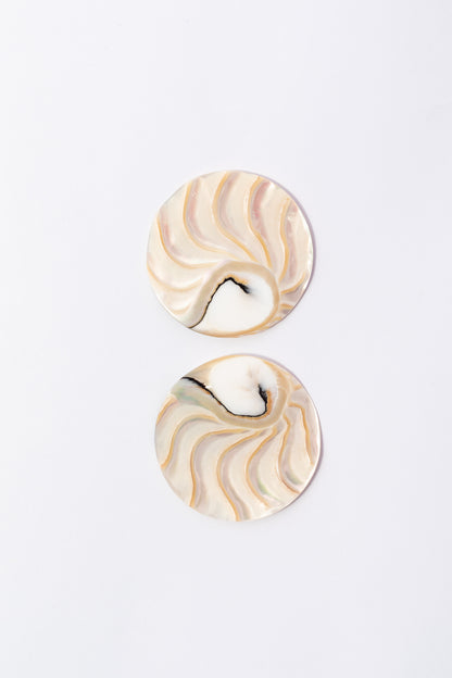 Cabujón de Nautilus Plano Por Par