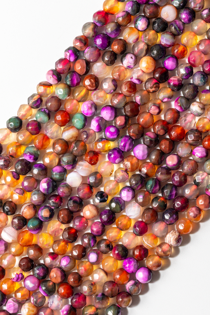 Hilo de Agata Bola Facetada Multicolor
