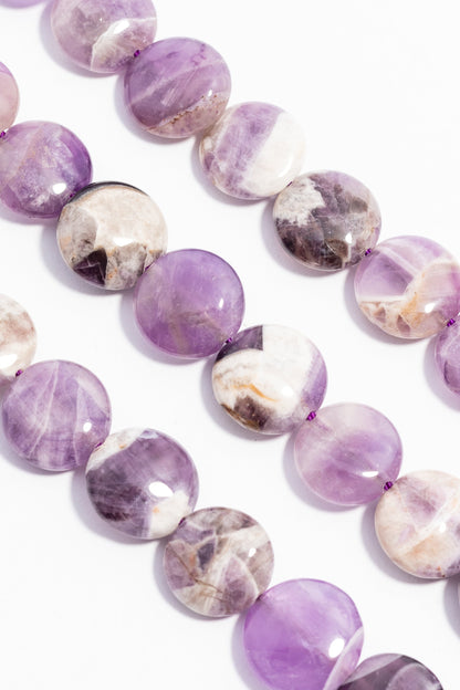 Hilo de Amatista Moneda Facetada