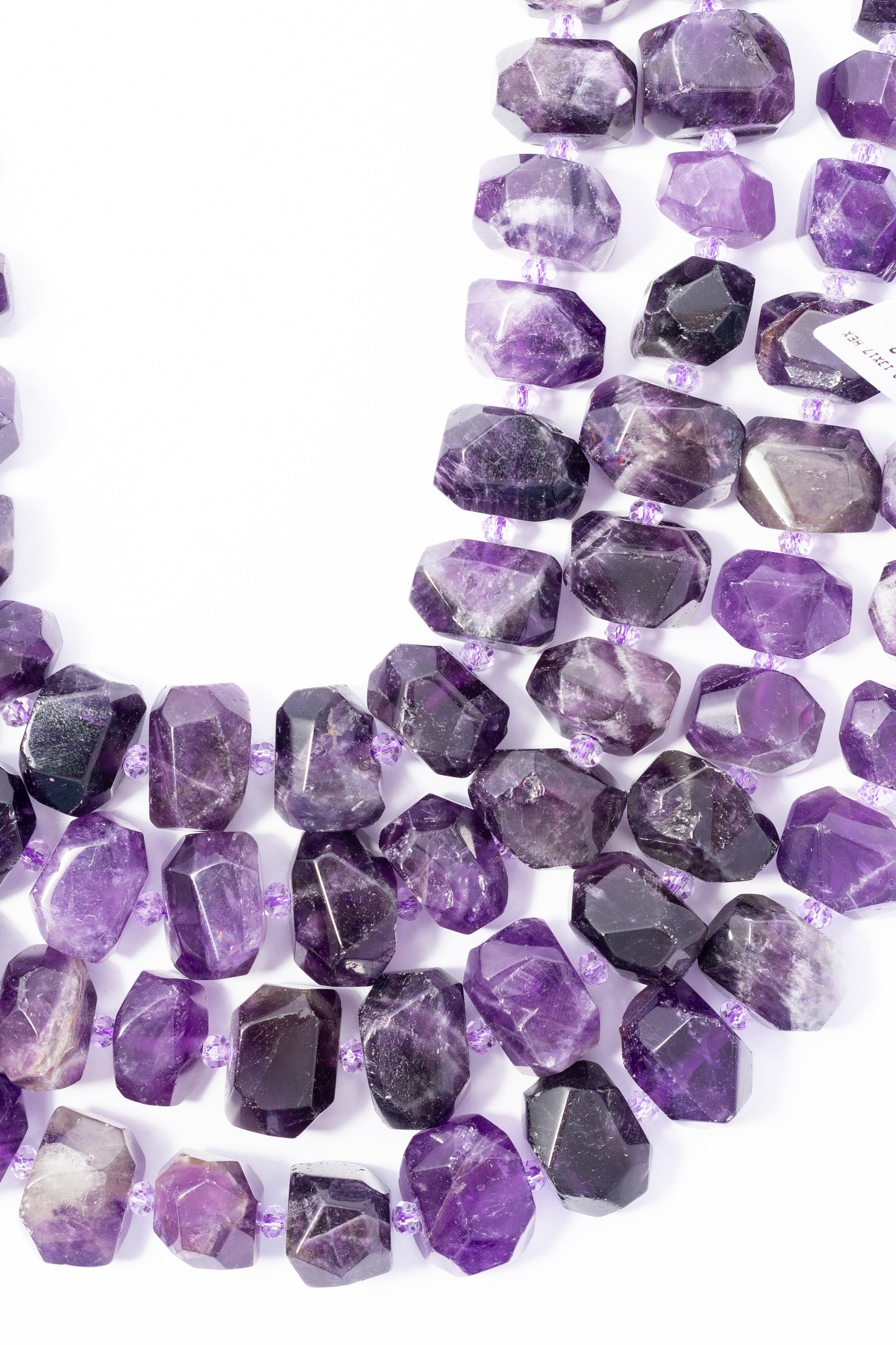 Hilo de Amatista Hexagono Facetado