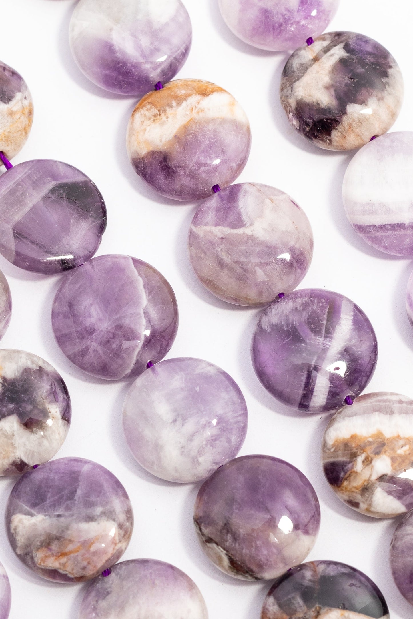 Hilo de Amatista Moneda Facetada