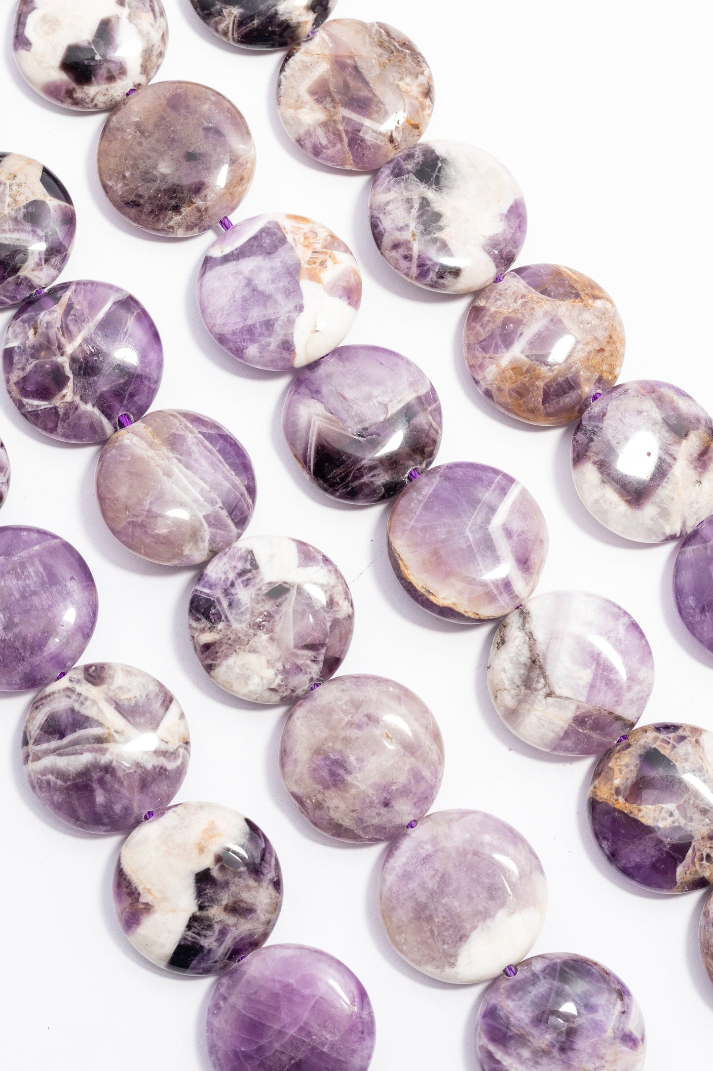 Hilo de Amatista Moneda Facetada