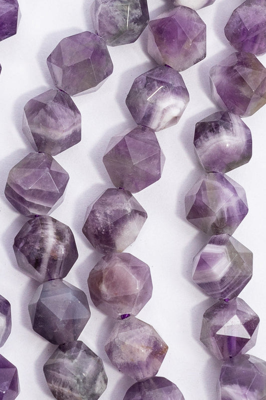 Hilo de Amatista Hexagono Facetado