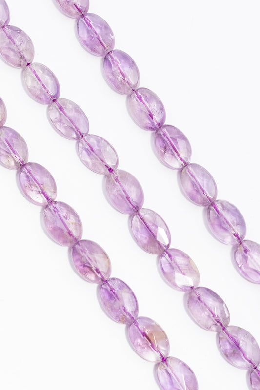 Hilo de Amatista Oval Facetado