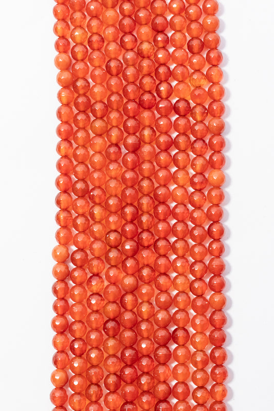 Hilo de Cornalina Bola Facetada