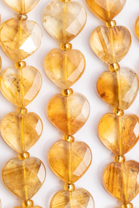 Hilo de Citrina Corazon