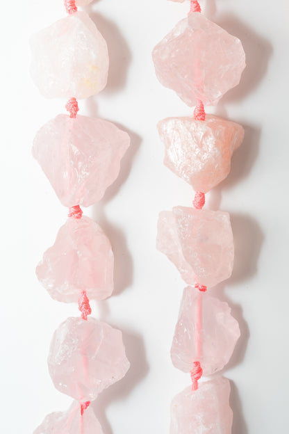 Hilo de Cuarzo Rosa Nugget