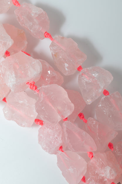 Hilo de Cuarzo Rosa Nugget