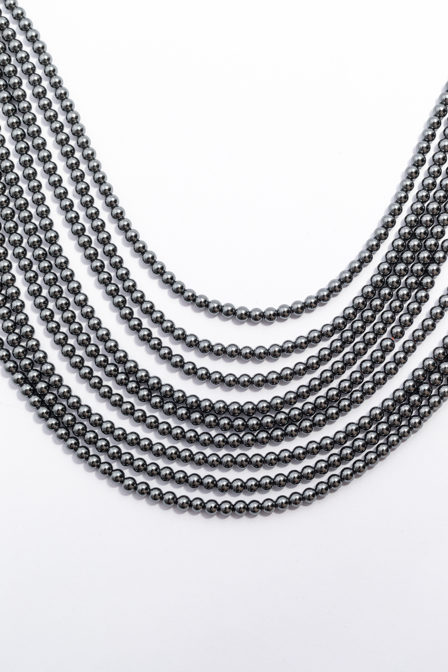 Hilo de Hematite Bola Facetada