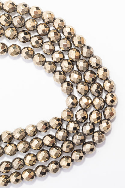 Hilo de Hematite Bola Facetada