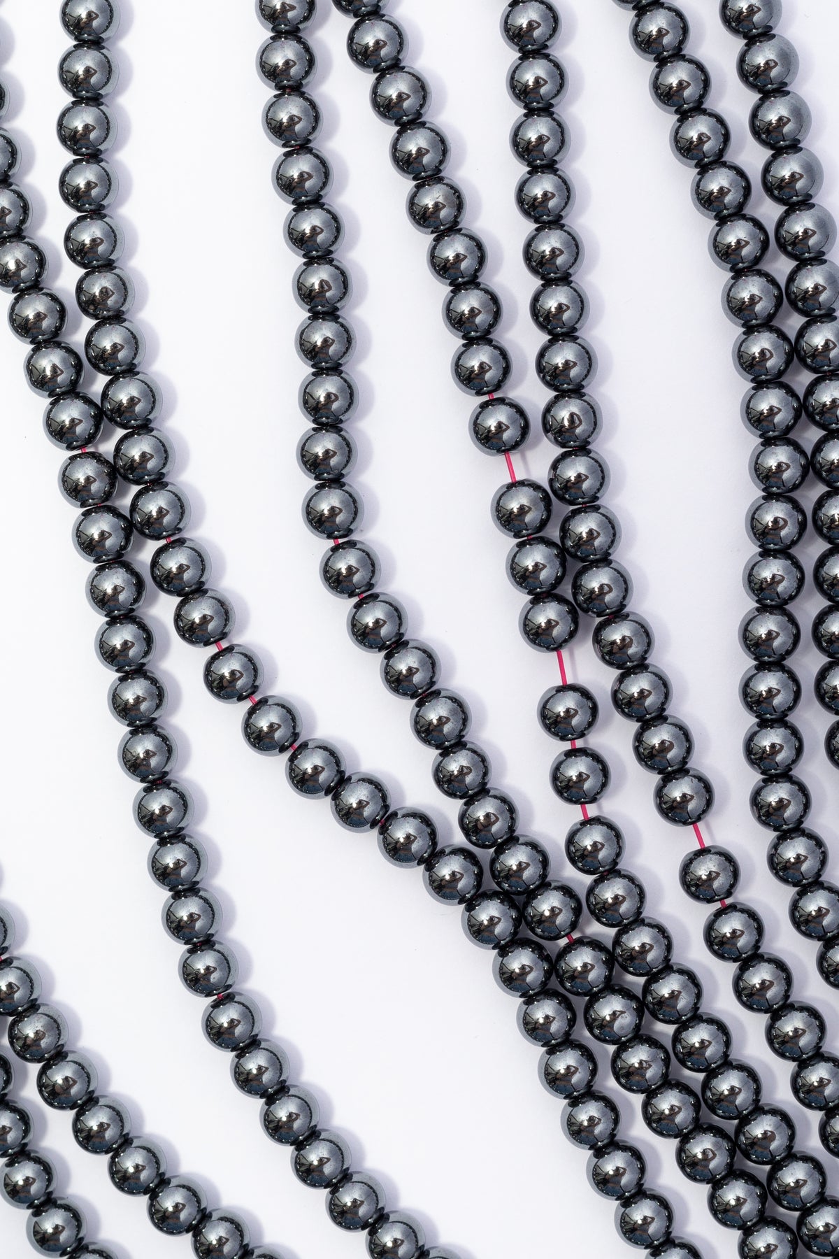 Hilo de Hematite Bola Gris Pulida