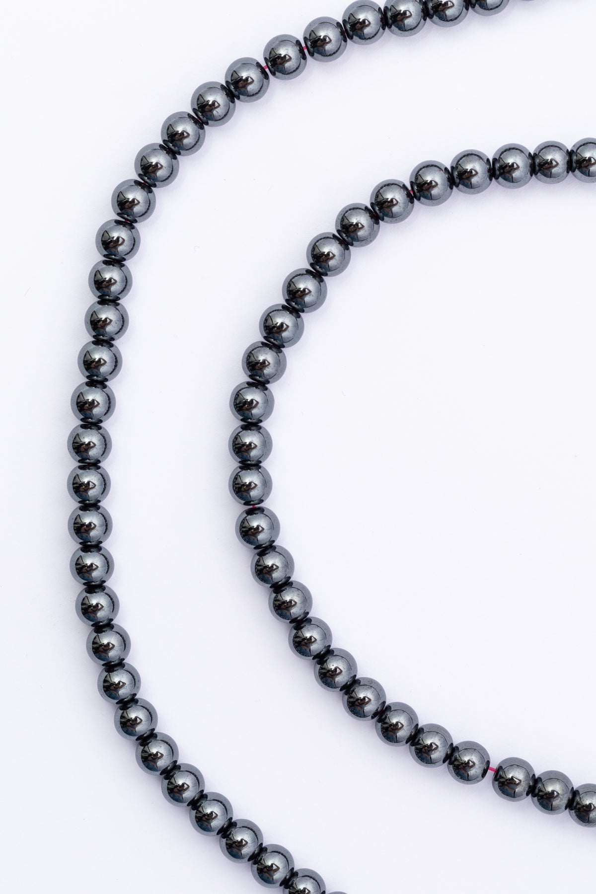Hilo de Hematite Bola Gris Pulida
