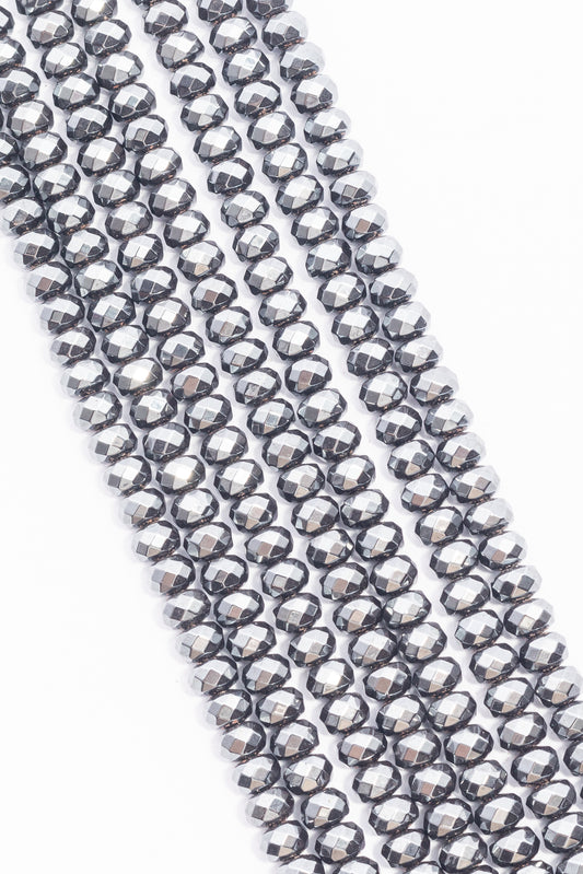 Hilo de Hematite Rondel Facetado
