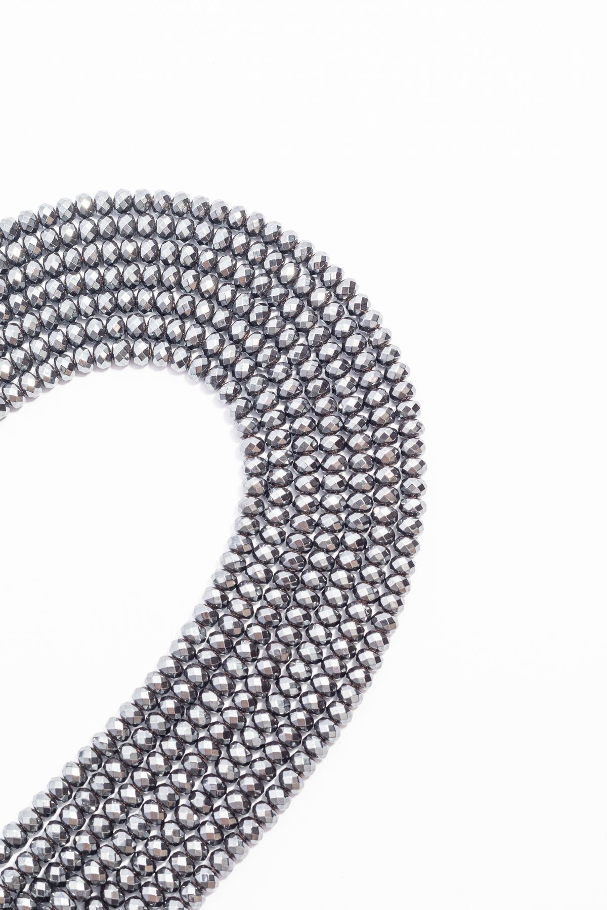 Hilo de Hematite Rondel Facetado