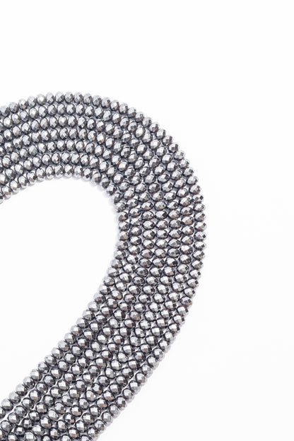 Hilo de Hematite Rondel Facetado