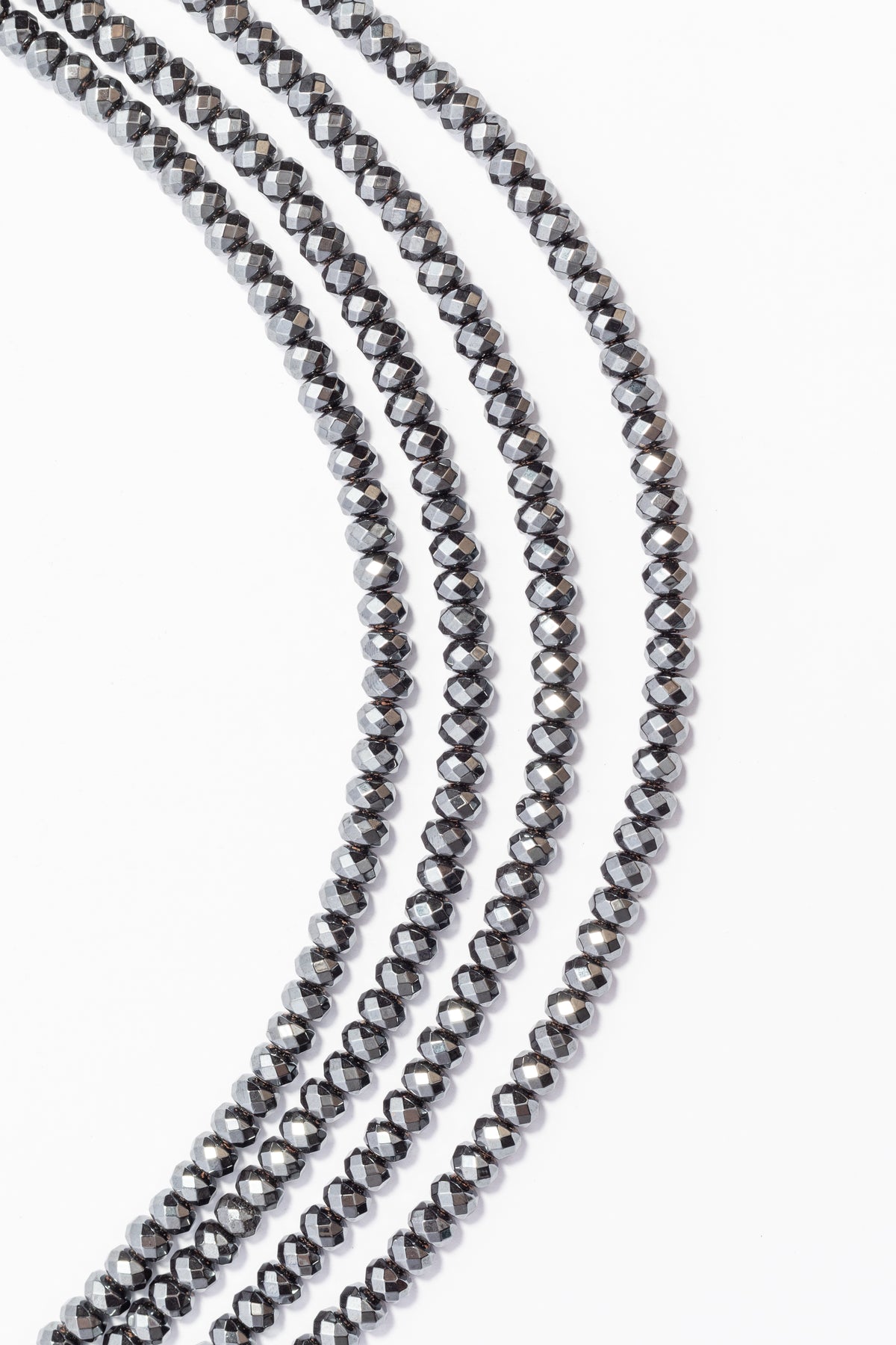 Hilo de Hematite Rondel Facetado