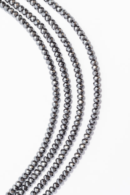 Hilo de Hematite Rondel Facetado