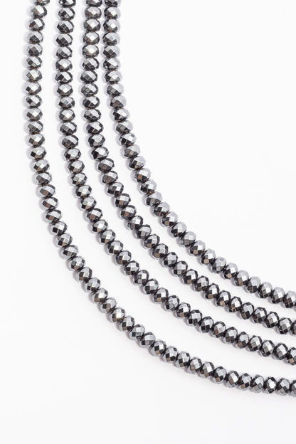 Hilo de Hematite Rondel Facetado