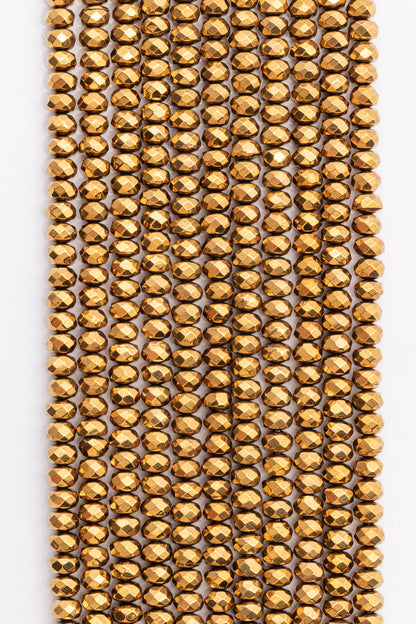 Hilo de Hematite Rondel Facetado