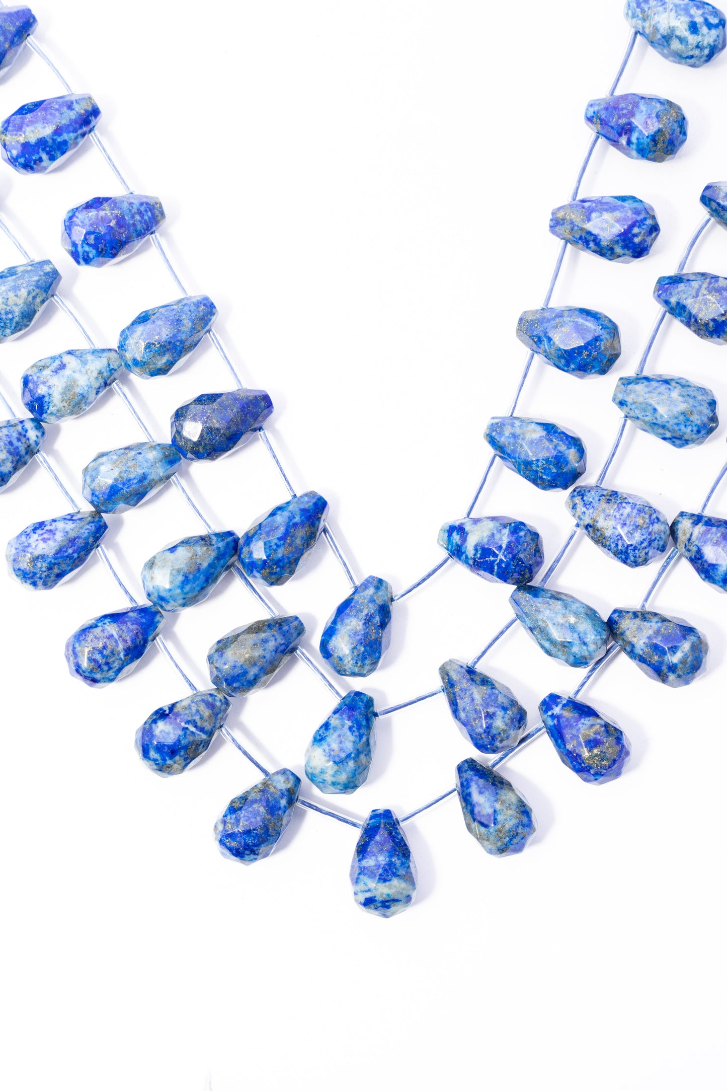 Hilo de Lapislazuli Gota Facetado
