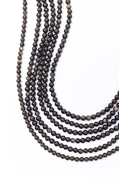 Hilo de Obsidiana Bola Dorada