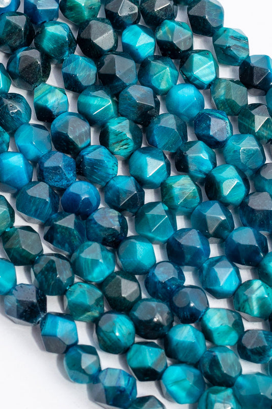 Hilo de Ojo de Tigre Hexagono Facetada