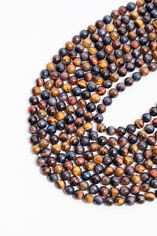 Hilo de Ojo de Tigre Bola Facetada