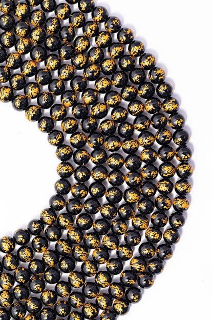 Hilo de Onix Bola Grabada