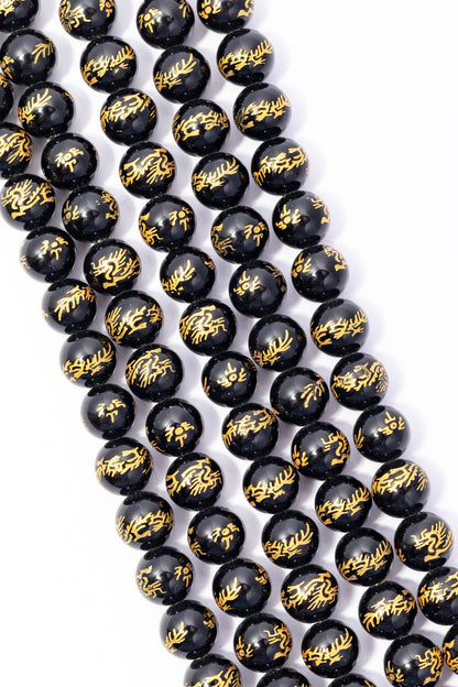 Hilo de Onix Bola Grabada