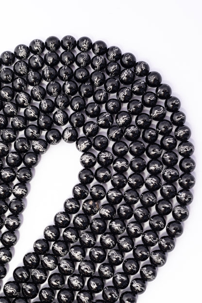 Hilo de Onix Bola Grabada