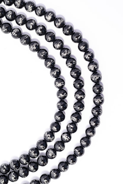 Hilo de Onix Bola Grabada