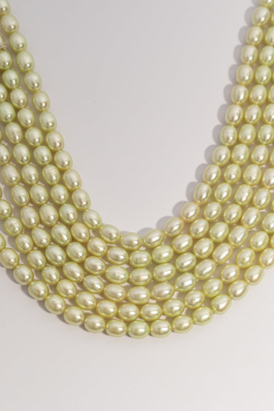 Hilo de Perla Oval Verde