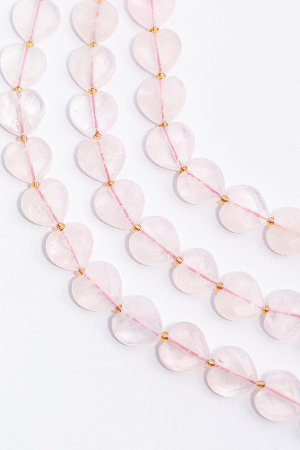 Hilo de Cuarzo Rosa Corazón