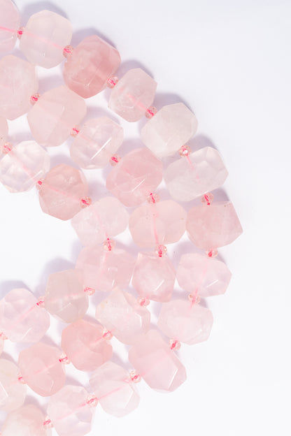 Hilo de Cuarzo Rosa Nugget