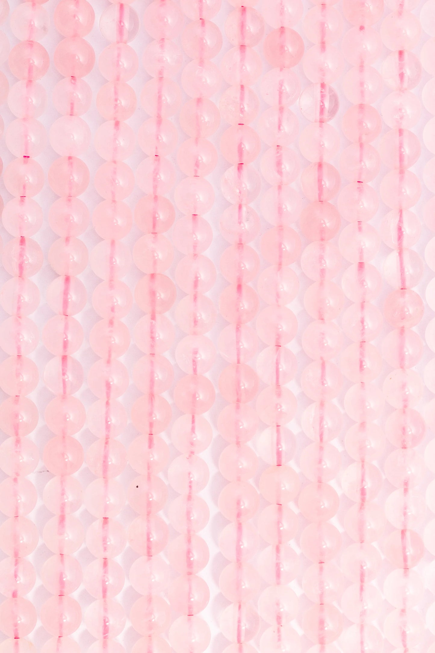 Hilo de Cuarzo Rosa Bola