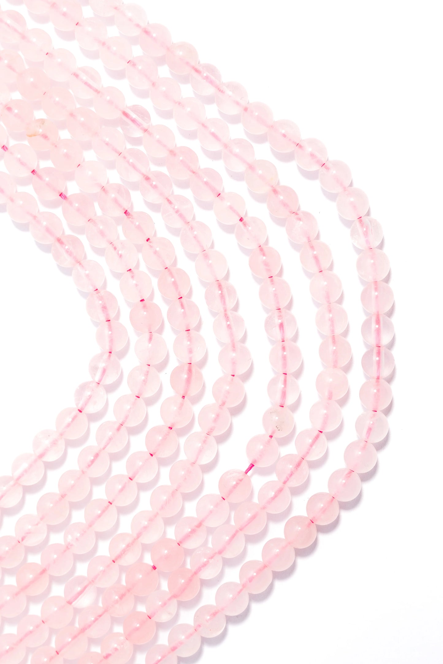 Hilo de Cuarzo Rosa Bola